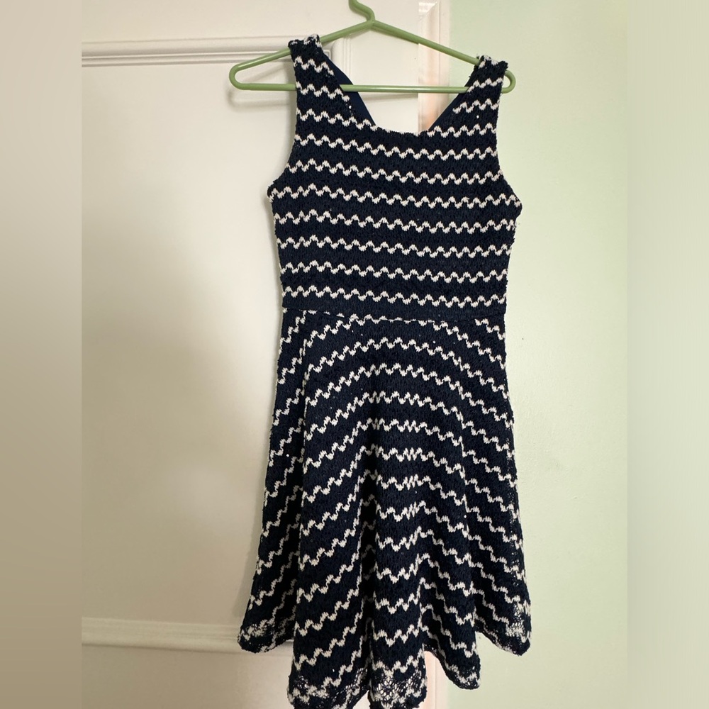 Ezra navy and white dress